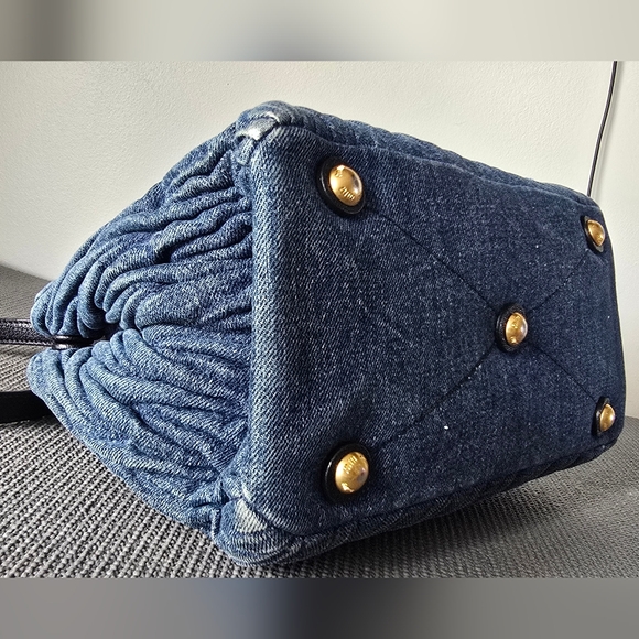 ××× SOLD ××× Miu Miu Matelasse Denim 2way Bag - Picture 4 of 17